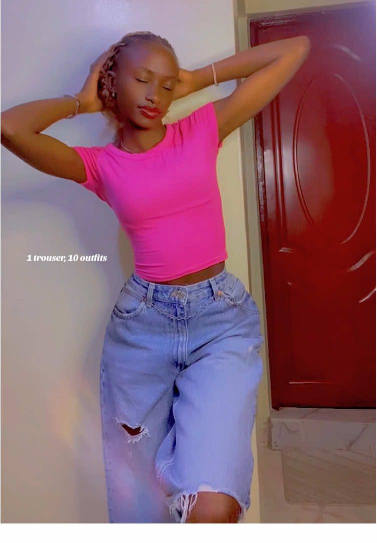1 blue jeans, 10 outfits 🥰 How to style a blue jeans || Petite/skinny girls outfits ideas #fashiontiktok #howtostyle #veegwanalia 