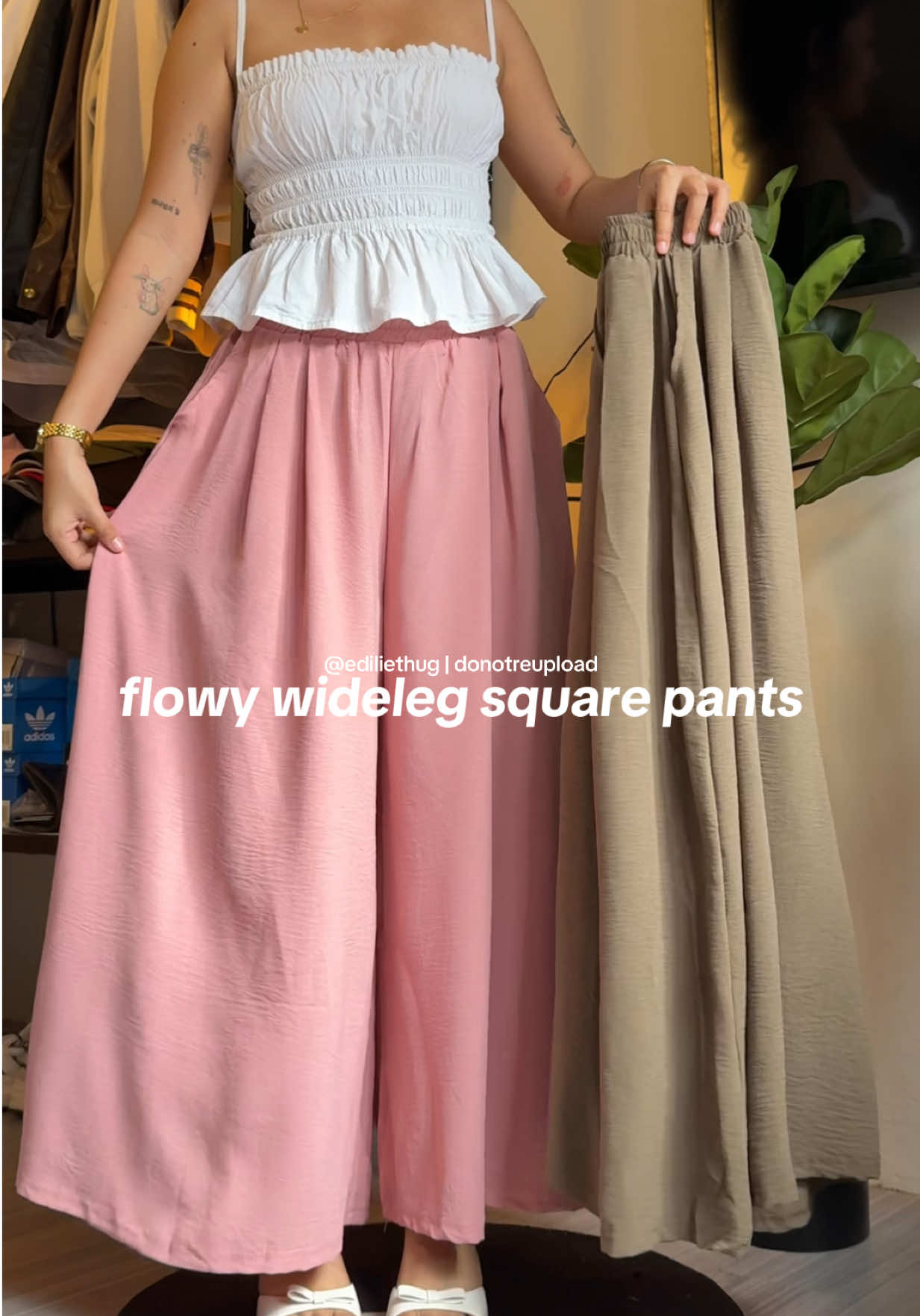 comfy and flowy wideleg pants🤍✨ #squarepants #casualoutfit 