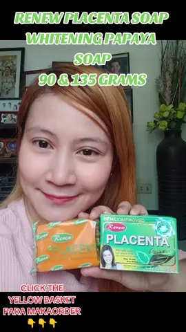 RENEW PLACENTA SOAP  WHITENING PAPAYA  SOAP 90 & 135 GRAMS SOBRANG NAKAKAPUTI NA SIYA BUONG KATAWAN KAYA CLICK THE YELLOW BASKET TO ORDER #renewplacenta #renew  #renewplacentaclassic #renewplacentawhite #renewplacentasoap #placentasoap #soap #whitening #whiteningsoap #soap #viral #VIRAL #viralvideo #virall #trending #trendingvideo #trendingsong #trendingtiktok #trendingsound #TRENDING