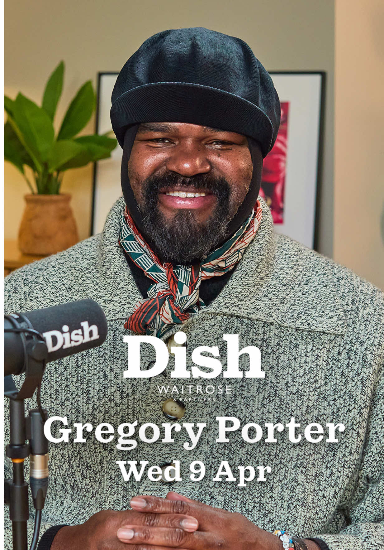 The soulful @gregoryportermusic joins us on Dish! Wed 9th Apr You can listen wherever you get your podcasts first thing in the morning and watch from 6pm on YouTube. @waitrose @nickgrimshaw #AngelaHartnett #DishPodcast #GregoryPorter