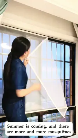 Peel, Stick, Breathe! 🌞🌬️​​ Reusable mesh curtains with velcro edges—cut to fit any window. Blocks dust & pests, still lets light flood in! #RenterFriendly #SummerReady #DIYWindows #FreshAirHack 🏡