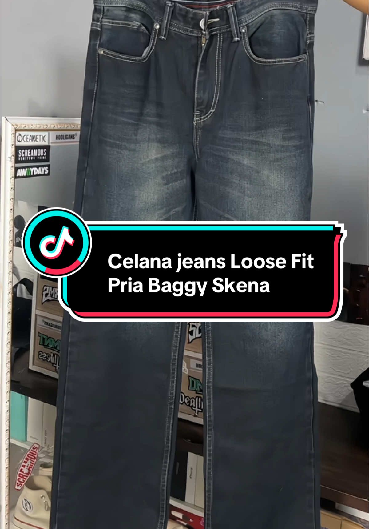 Rekomendasi VELOCUST - Celana Panjang Jeans Washed Loose Fit Pria Celana Baggy Skena#celanajeans #jeansloose #celanabaggy #celanaskena #baggyjeans #outfitskena 