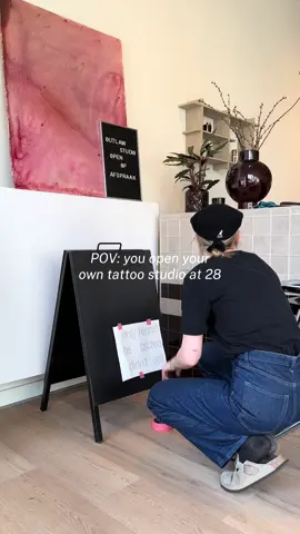 Our sign is ready! 🤎 #finelinetattoo #tattoostudio #studio #tattoo #tinytattoo #aesthetic #business #SmallBusiness #opening #sign #stickerpeel #owner #smalltattoo #fineline #studiovibes #vibes #content #logodesign #logo #quote 