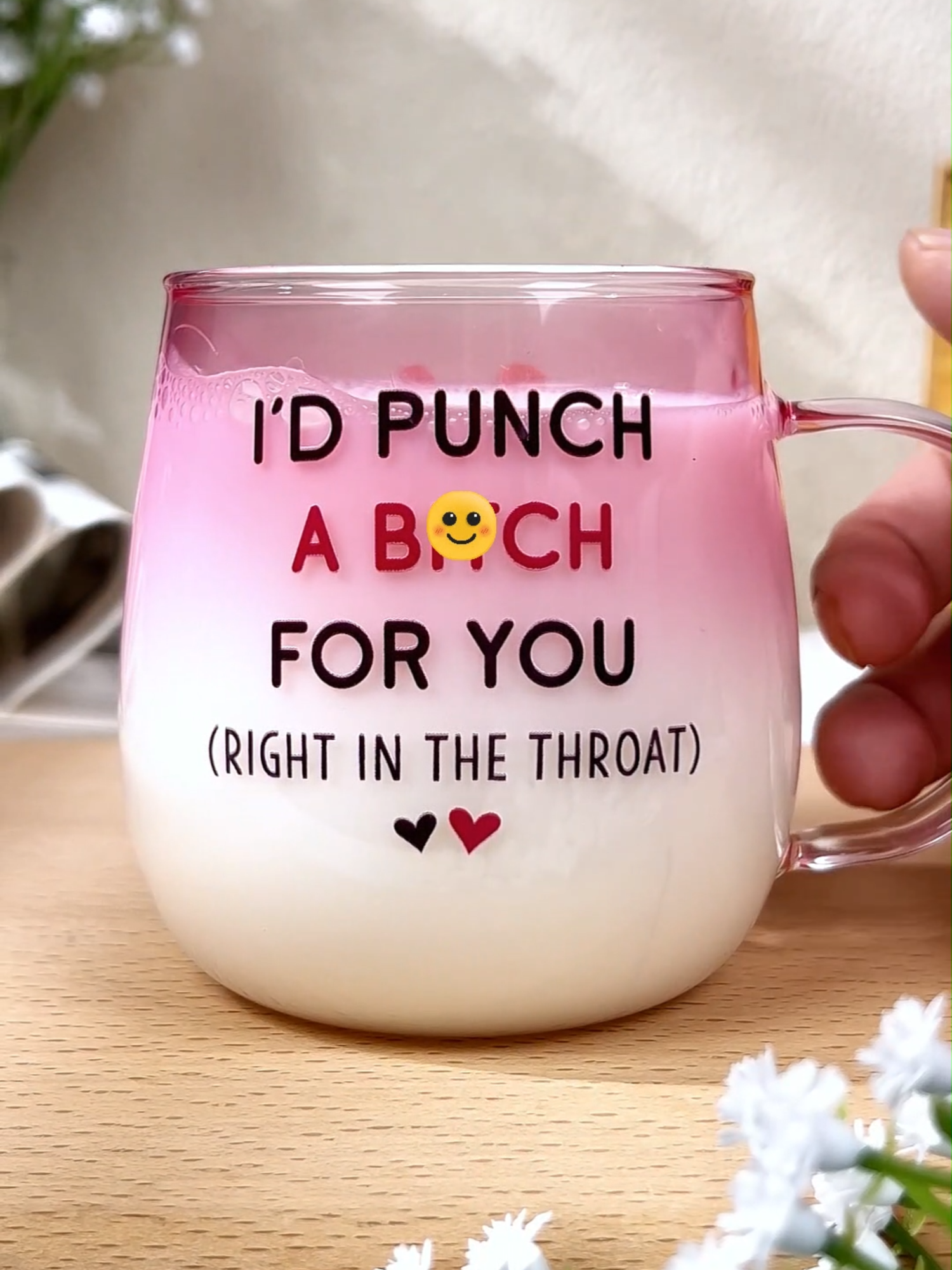 🥊💖 A Punch of Love! Brighten someone's day with our Punch For You personalized pink gradient glass mug — the sweetest way to send a little love and a lot of smiles. 🌸☕ #PersonalizedMug #GiftOfLove #PinkGradientMug #recuE03bchxRyz