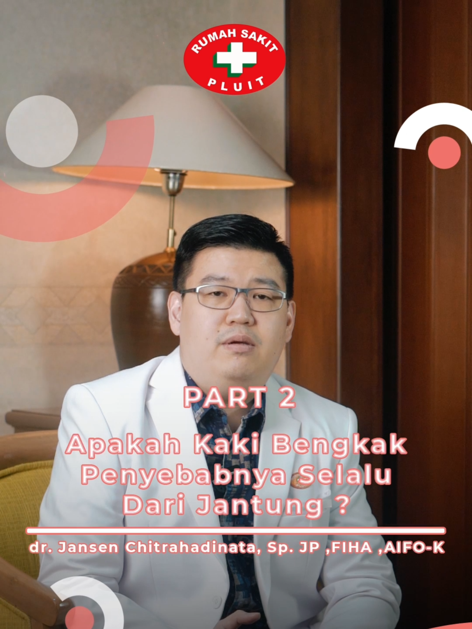 Halooo Healthy People PluS(PluithoSpital) 🥰 Apakah Kaki Bengkak Penyebabnya selalu dari Jantung? Apa sih penyebab lainnya? Awal sudah dijelaskan di posting sebelumnya.Now Part 2 akan dijelaskan dr Jansen Chitrahadinata SpJP,FIHA,AIFO-K Jadi jika kaki bengkak segera konsultasikan ke dokter. #rspluit #cardiaccare #jantung #SpJP #spesialisjantung #kakibengkak #pluit #pik #muarakarang #pantaimutiara #pluithospital