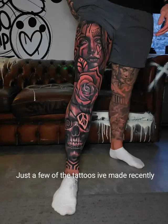 When a client is booked in, I always create and stencil the design the night before. This can take between 2-3 hours every night after a full day of tattooing. I've got my own routine, which I've learnt over my 11 years tattooing, what works for me, what doesn't.. Knowing the design needs to be complete for the next day and also needing to be prepared or i cant work, My brain works so much better close to a deadline and also the fact I don't have any other time in my existence to fit it in elsewhere 🤣 It's got to the point, if I have a night where I don't need to design I actually feel lost, which is crazy to think because I used to be FERAL... WILD CHILD with no care for anything. No structure, no routine, just winging it.  When people are paying money and trusting you to put something on them for life, you need to care, put the time and effort in, or you'll fail both you and the client. If only I could tell younger me that when I started tattooing.  Being able to create makes existence so much easier.. and my wife ofc..@Mrs Marklew 🏳️‍🌈🖤  I love my job and I'm so grateful for everything it has given me. Mostly a peaceful mind whilst I scribble on people. ❤️ #tattoo #tattooartist #ink #fyp  #audhd 