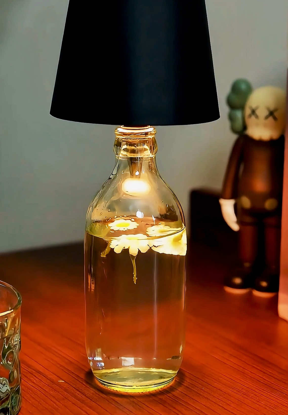 đèn led gắn chai thuỷ tinh decor trang trí #dentrangtri #dendecor #denledtrangtri #dodecor #decor 