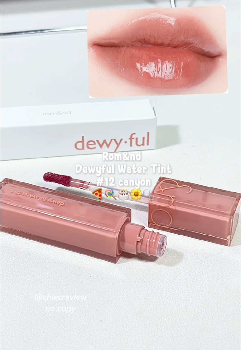 Rom&nd Dewyful - 12 tone đỏ nâu nude dễ dùng, da ngăm lưu ngay tone này 🫶✨😻#romand #dewyfulwatertint #romand12canyon #chiecreview #reviewson #goclamdep #kbeauty #xh #BeautyTok 