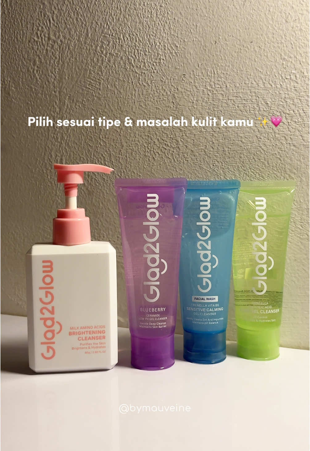Review perbedaan semua g2g facewash yg pernah aku coba -> semuanya gentlee dikulit + ga bikin kering 🤩 #g2gcleanser #glad2glow #gelcleanser #cleanserviral #cleanser 