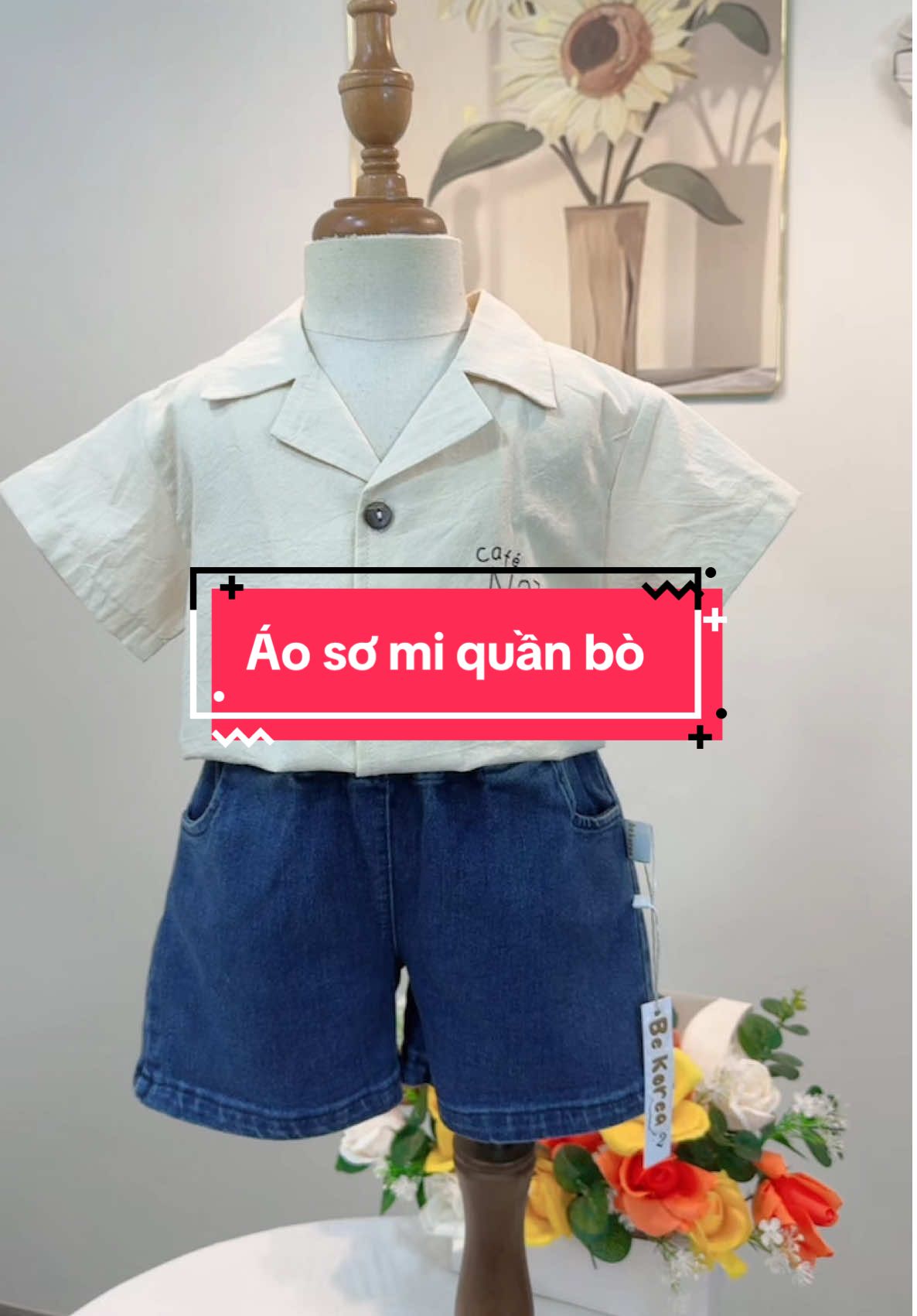 Áo sơ mi quần bò cho bé #o #fyp #xuhuong 