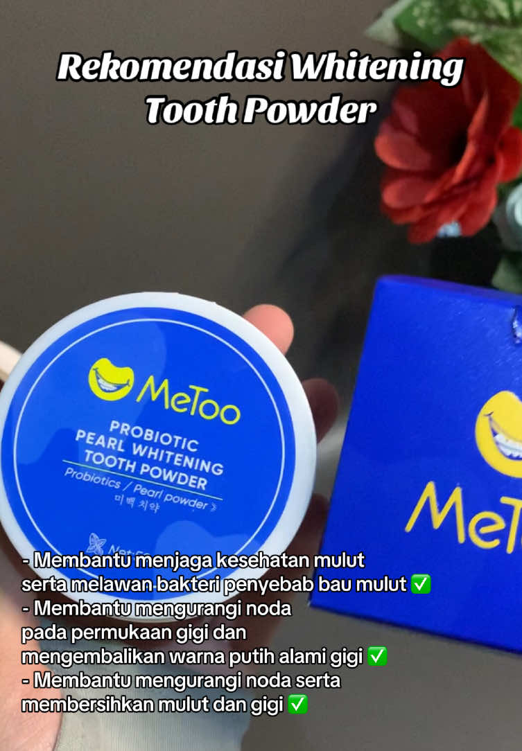 Tooth Powder Metoo, harga spesial ada dikeranjang kuning, checkout sekarang‼️😍🥰 #metoo #toothpowder #metoopowder #fyp #whiteningtoothpowder #toothpowderwhitening #racuntiktok 