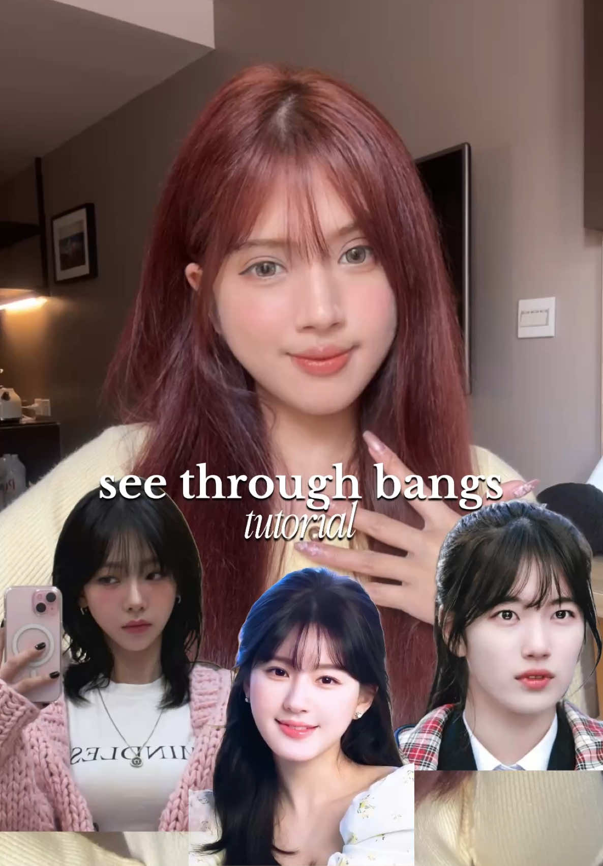 See through bangs tutorial 🙌🏻 Hope this video helps 🥰🫶🏻 #koreanhaircut #bangstutorial #haircut #fyp #foryourpages 