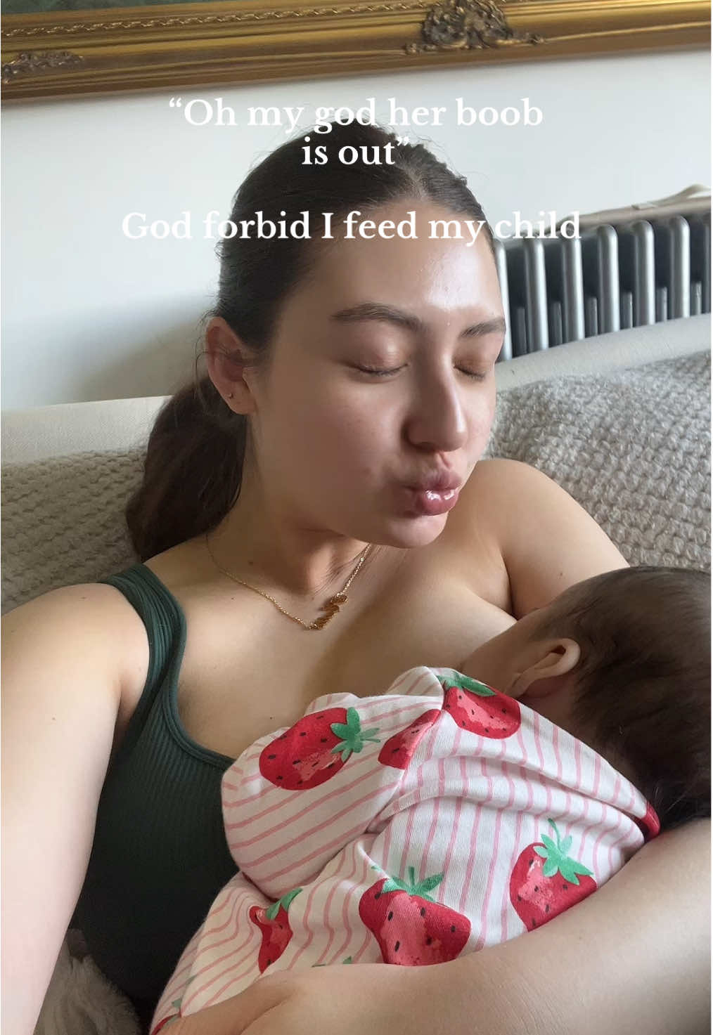 Had more of my boobs out in college, mind your business sir #breastfeeding #firsttimemom #babygirl 