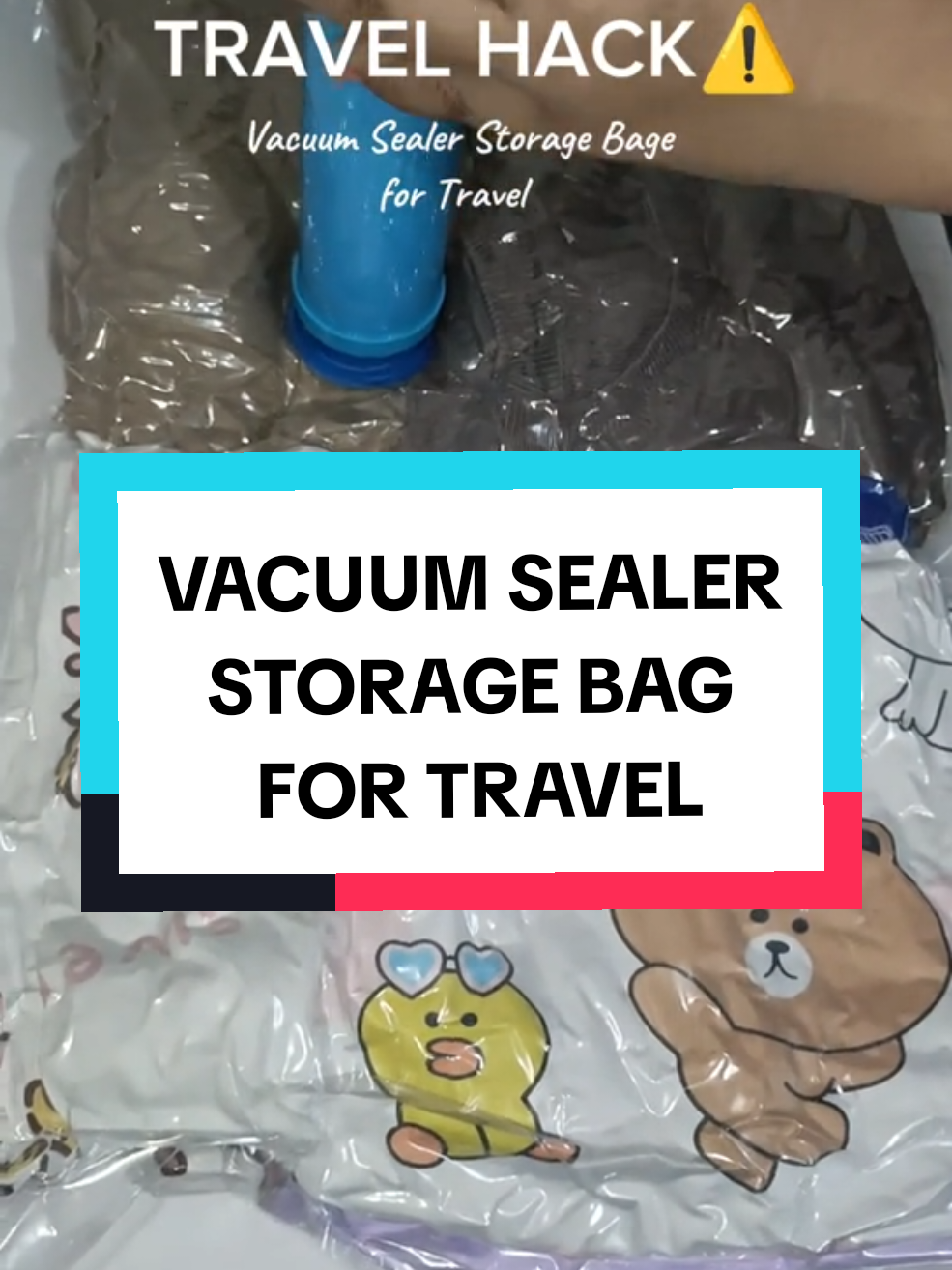Resealable Vacuum Bags Vacuum Storage Bag Compressed Bag Reusable Travel Storage Clothes Storage Organizer Travel Space Saver #vacuumstoragebag #travelhack #travelstorage #travel #spacesaver #vacuumsealer 