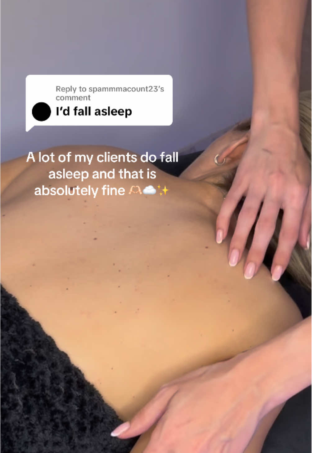 Replying to @spammmacount23 if you’re not snoring I’m not working hard enough ☁️🫶🏻✨🤭 #LightASMRMassage #ASMRScotland #asmrrealperson #asmrbacktracing #asmrhairplay #RelaxationTherapy #ASMRTherapist #