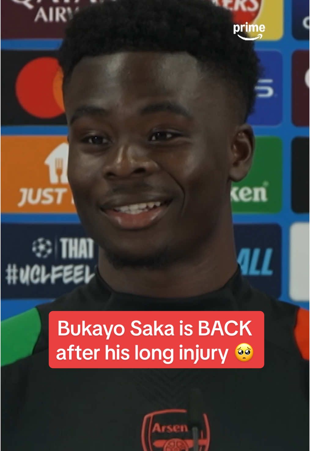 A much needed break for Bukayo Saka, but he is BACK! 🤩 #arsenal #afc #championsleague #ucl #footballtiktok 