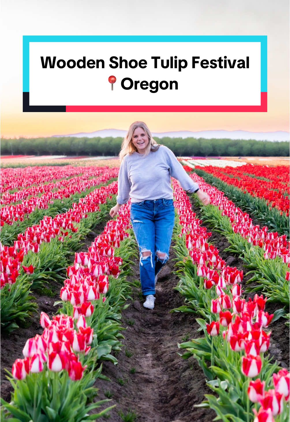 An umbrella? Never heard of her… *Info👇🏻* Last weekend, my bf surprised me with tickets to the annual tulip festival just outside of Portland, OR. Little did we know, we picked the rainiest day of the week—because, of course we did. So we threw on our best rain gear and embraced the mud, the mist, and the magic. Between rain showers, we snapped some sweet photos, hit up the food carts, and soaked in the color (if not the sun). Lili was living her best muddy life. Honestly? The rain made it even better. Fewer crowds, better lighting, and the kind of cozy, rom-com vibes that make memories. A little soggy, a lot of beauty—10/10, would wander again. #woodenshoetulipfestival #pnwlife #pnwadventures #oregon #oregonadventures #pnw 