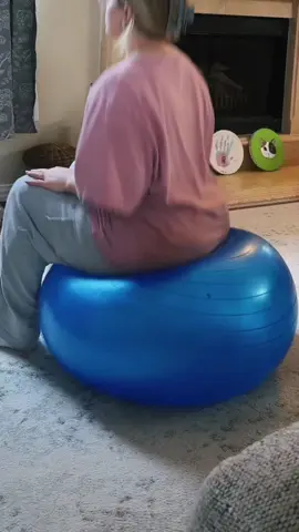 don't mind me, I'll just be here pelvic tilting on my ball until my girl decides she's ready to hatch #pregnancyjourney #pregnancystruggles #thirdtrimester #aborprep #labortips #pregnancyball #yogaballforpregnacy #37weeks #37weekspregnant