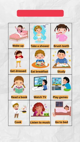 Everyday Activities Learn English #education #english #englishtips #englishteacher #shorts