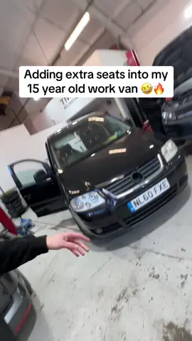Adding extra seats into my 15 year old work van 🤣🔥 #lewpatt #foryoupage #viral #fyp #xybcza #caddy #caddyvanconversion #vwcaddy 