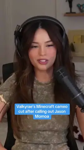 Streamer Valkyrae's cameo in 'A Minecraft Movie' was removed after she publicly criticized Jason Momoa's on-set behavior.  She described his actions as 
