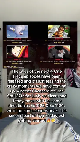One Piece titles for Ep 1125 - 1128 #animefypシ #onepiece #monkeydluffy #luffy #jaygarciasaturn #kizaru #gorosei #imu #luffyvskizaru 