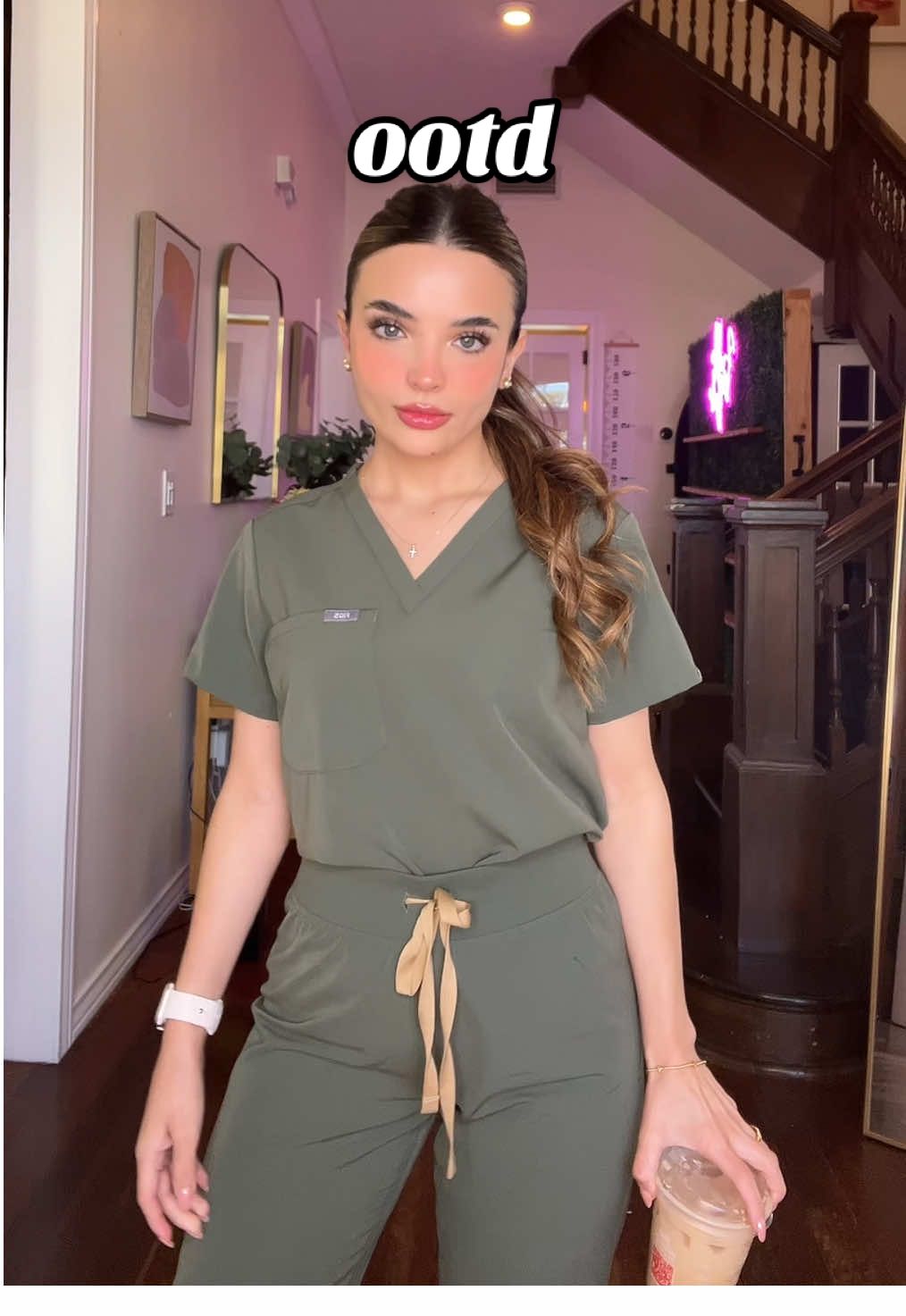 17 | ootd of an aesthetic nurse injector- watch my horrible balance💉✨🐢 @wearfigs  @Whataburger  #figs#figsscrubs#scrubstyle#wearfigs#OOTD#nurseootd#rn#registerednurse#aesthetics#aestheticnurse#medspa#medspalife#medspanurse#botox#coffee#coffeelover#fyp#nursing#medicalspa#whataburger #icedcoffee#oncloud#ons#texas#tx#blackscrubs#scrublife#blue#coolsocks#funsocks#whataburger#crewneck#personalized#ceciliaRN#wavyhair#hairstyle