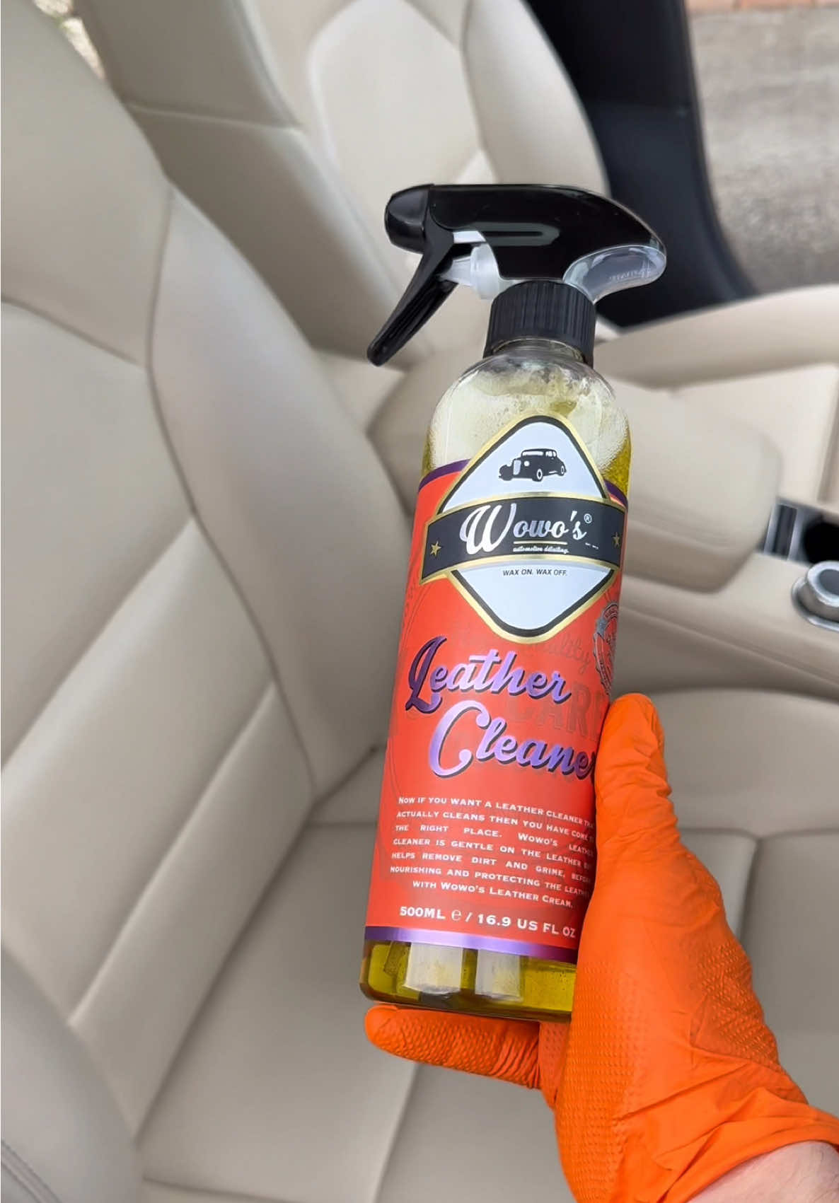 The ONLY leather cleaner your car needs… just look at that 50/50! 🔥 #detailing #leathercleaning #carcleaning #valeting #beforeandafter #satisfying #tiktokmademebuyit  