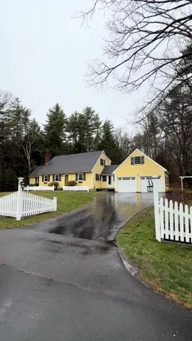 Cape Cod style yellow home built in 1966 #housedesign #yellowhouse #capecodhome #exteriordesign #housesoftiktok #lifeinamerica 