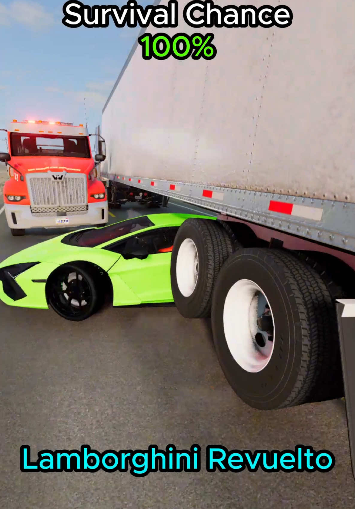 Survival chance of different vehicles #beamng #beamngdrive #beamngcrash #gaming #fyp 