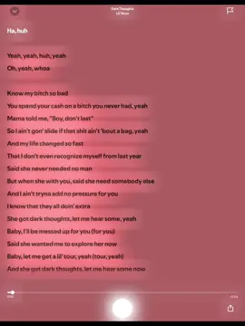 Dark Thoughts🎧🎶 #fyp #lyrics #trendingsound #newmusic 