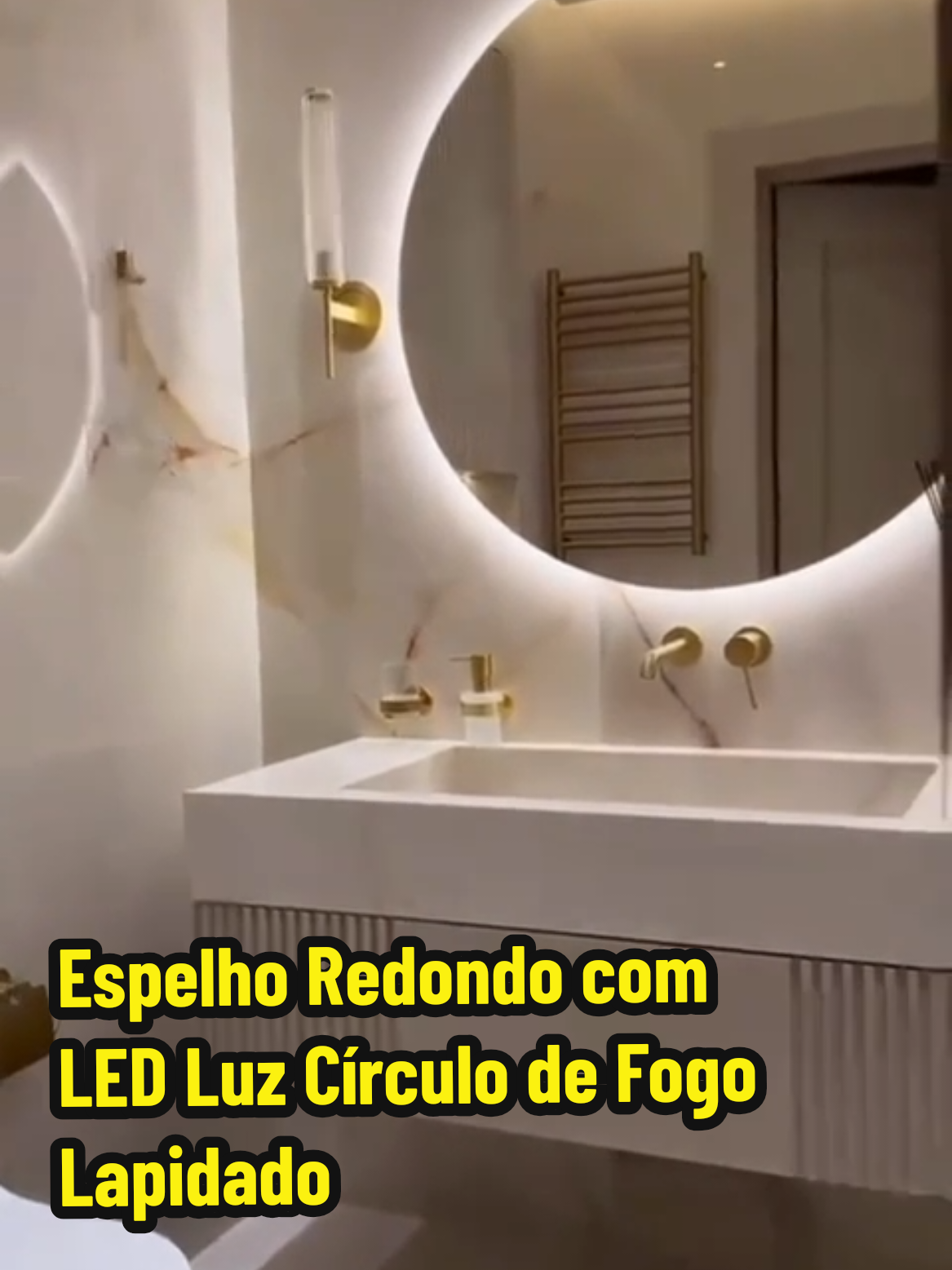 Espelho Redondo com LED Luz Círculo de Fogo Lapidado https://s.shopee.com.br/gCbDKYxHk #fy #shopee #foryoupage 