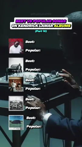 Which Kendrick Lamar Song is The Best? #kendrick #kendricklamar #rap #rapper #hiphop #music #albums #songs #rating #review #ranking #ushiphop #usrap #rapgoats092 