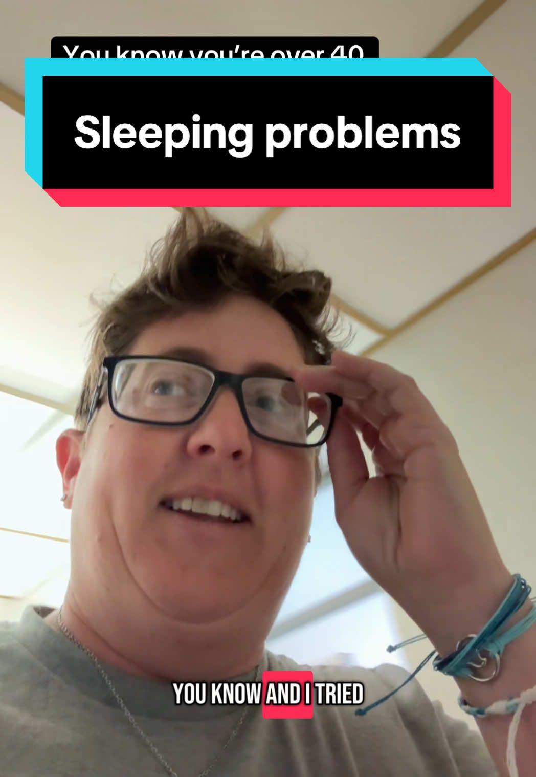 My husband has been having knee pain and he thinks it’s because of the way he is sleeping. But this whole back sleeping thing isn’t working for either of us #sleeping #over40 #problems #marriedlife #cat 