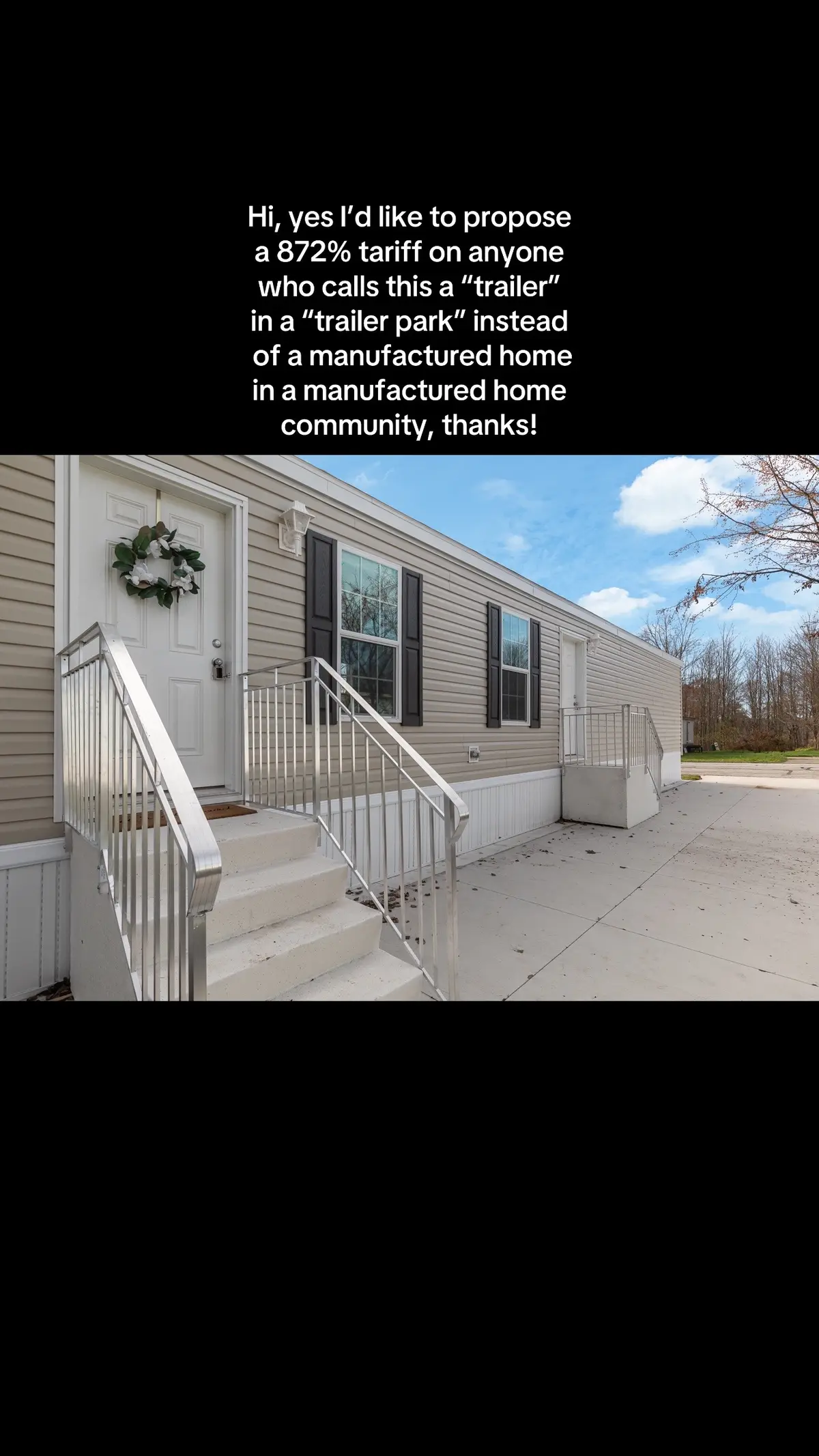 It’s time we ditch the old, outdated terms and stigmas. These are manufactured homes, not old dusty trailers. Get it right! 💯