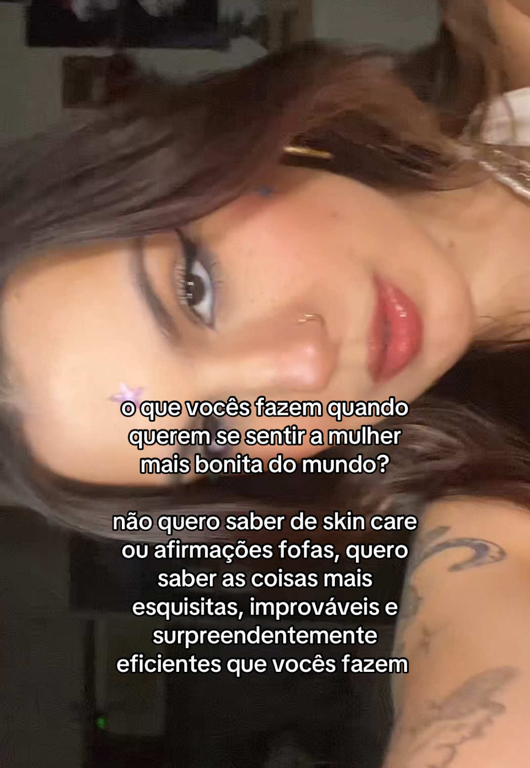 quero dicas malucas (que não comprometam a saúde pelo amor de deus)!!! comigo a playlist certa faz milagres, isso + criar cenários onde eu sou uma mulher mt foda é chefs kiss 💋💋 #projetoglowup #GlowUp 