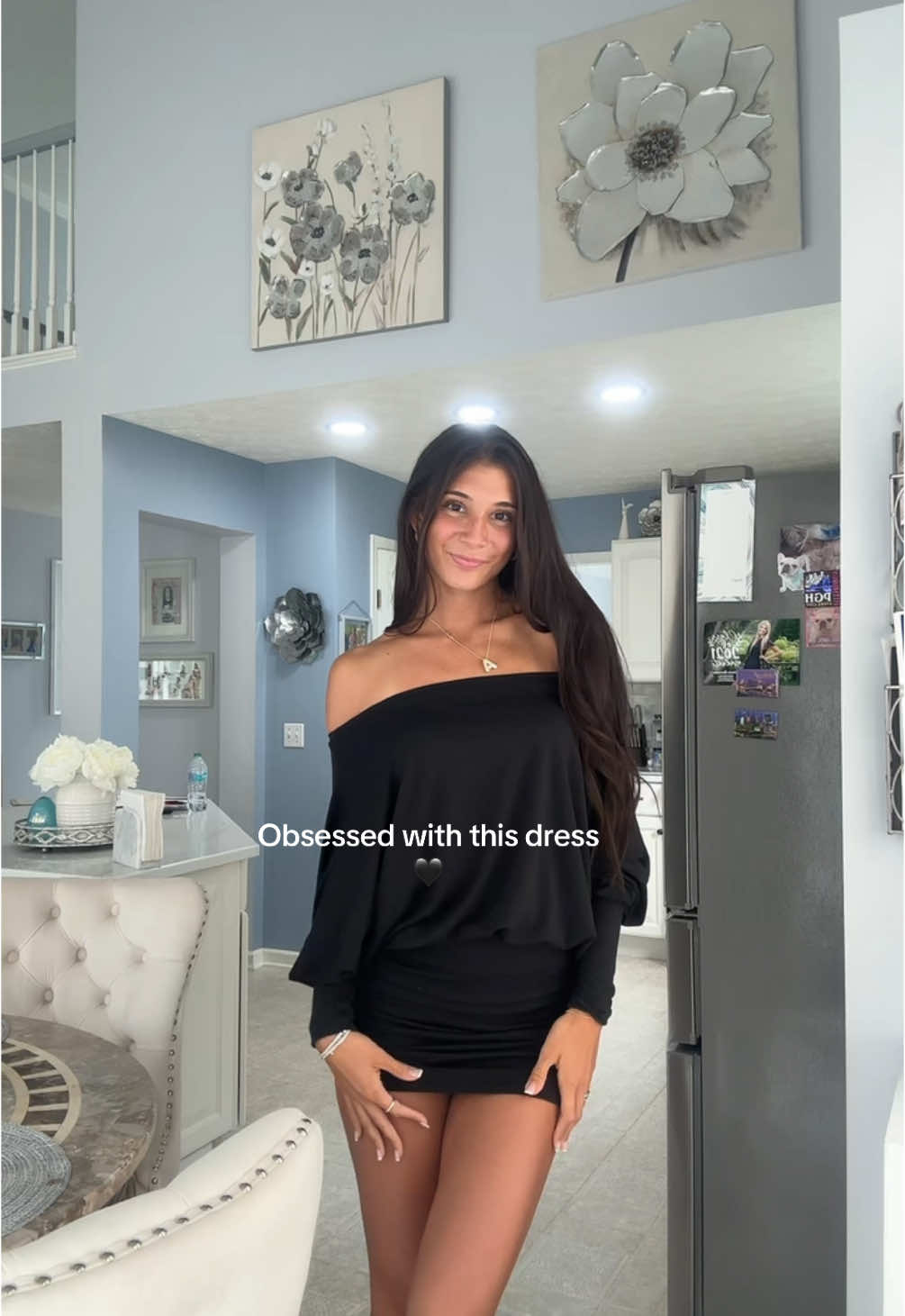 Such a good price too!! #offtheshoulder #offtheshoulderdress #viraldress #trending #fyp #TikTokShop #tiktokdeals #minidress #lbd #littleblackdress #fashiondress 