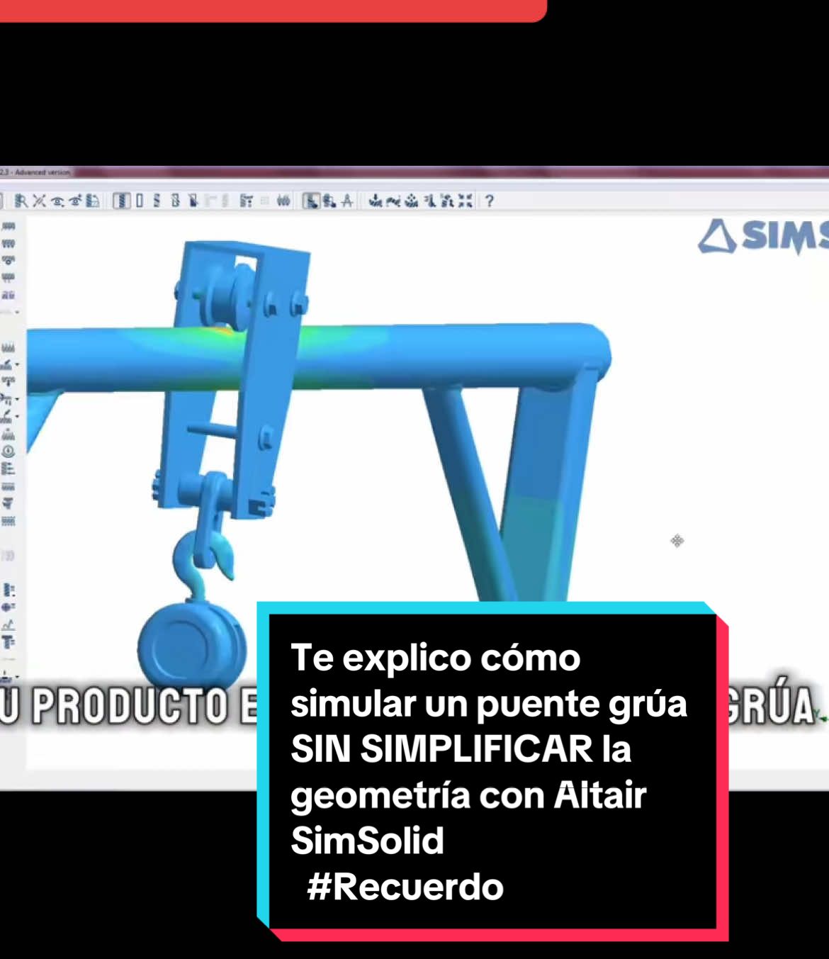 Te explico cómo simular un puente grúa SIN SIMPLIFICAR la geometría con Altair SimSolid    #Recuerdos  #ingenieriaavanzada #ecuador #simulacion #elementosfinitos #fea #fem #finiteelementanalysis  #analisisestructural  #calculoestructural  #staticanalysis #finiteelementmethod #mechanicalengineering #structuralengineering #diseñomecanico #partmodeling #EDEM #solidworks #simulation #cursosecuador2023 #ingenieriamecanica #structuralanalysis  #finiteelement #catia #nx #hyperworks #hypermesh #simsolid #solidedge #FEM  #FEA  #CAE  #simulation  #impact #structuraldesign  #structuralengineering   #mechanicalengineering  #aerospaceengineering  #altair  #learningfea  #fem #AprendeEnTikTok #viral #fyp  #AltairSLC  #Webinar  #Modernización  #Tecnología  #Innovación  #InteligenciaArtificial  #CloudComputing  #SAS  #TikTokEcuador #altair  #hyperworks  #simsolid  #simlab  #inspire