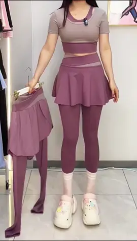 Yoga high waist 2 in 1 leggings with skirt.many colors.❤️😃good quality.❤️#yogapants #yogaskirt #yoga #fyp #malaysia #clothes 