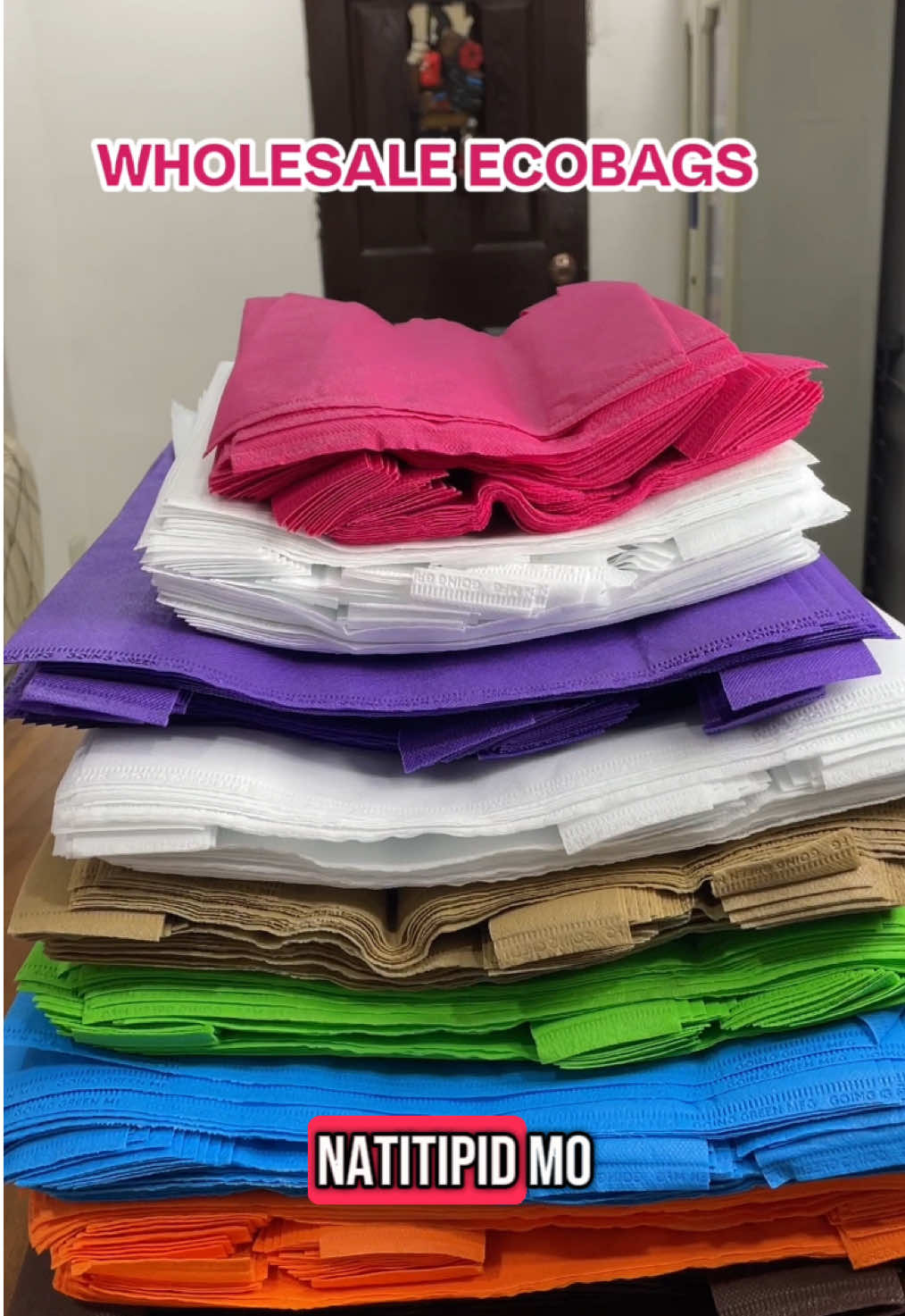 Wholesale Ecobags 50pcs/pack #ecobag #tiktokshopfuntasticpayday 
