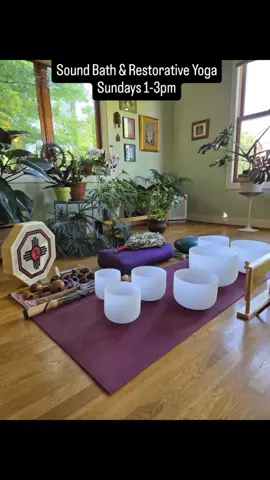 Come explore your inner space of awareness while relaxing in our Sound Bath | Restorative Yoga Class. Sundays from 1-3pm. 27 Waddell Street NE, Suite A,  Atlanta,  GA.  Yoga infused with Reiki 🙌🏾 and Sound Bowls, all calm the mind & nervous system while enabling you to turn inward and focus on the breath. 🧘🏾‍♀️Restorative yoga enables deep relaxation as you hold poses for longer periods of time with the help of props to completely support you. The main focus of Restorative Yoga is that by relaxing in poses, with the aid of props, without strain or pain, we can achieve physical, mental, and emotional relaxation.  A sound bath is a meditative practice that involves being immersed in deep sound vibrations that can heal the body by shutting off the fight-or-flight reflex and bringing the body into a calmer state.  We will also explore what charges and discharges the chakras and practice various healing practices for each while using Reiki🙌🏾 to open, balance, and align these vital energy portals in our bodies.  ⚡️Class Schedule Link in Bio Hope to see you there! Mats and props are provided. Bring a composition book for journaling if you want. • • • • #reiki #restorativeyoga #relaxation #meditation #spirituality #atlevents #healing #soundhealing #soundbath #soundtherapy #yoga #atlyoga #restorative #energyhealing #wellness #rest #chakrahealing #soundhealing #soundbowl #soundbowlhealing #crystalbowls #soundbath #crystalbowlsoundhealing 