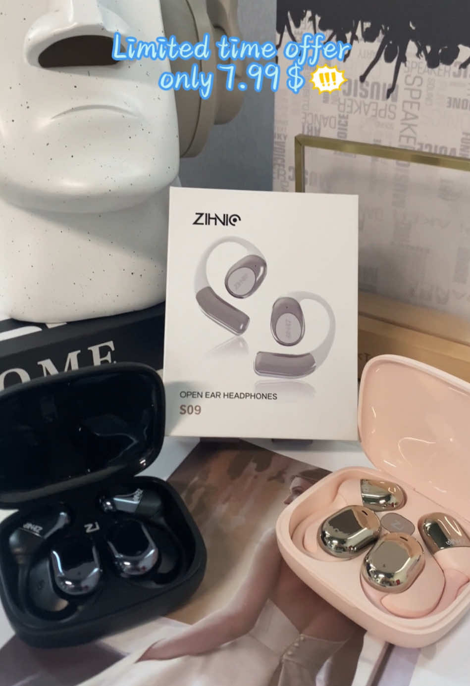 ZIHNIC S05 Clip On Ear Headphones With AudioVisual Future Touch Screen, Audio Wireless Headphones for Music & Phone Calls, Sport Waterproof & Sweatproof #MadeMyYear #TickTokJumpStartSale #TickTokLoveAtFirstFind #GameChanger #TikTokExclusive #WirelessHeadphones #UltimateSound #Darkvibes #ComfyFit #NextLevelAudio #TechMeetsStyle #SoundPerfection #ArtinTech #LimitedEditionDrop #MustHaveGear p#getltnow