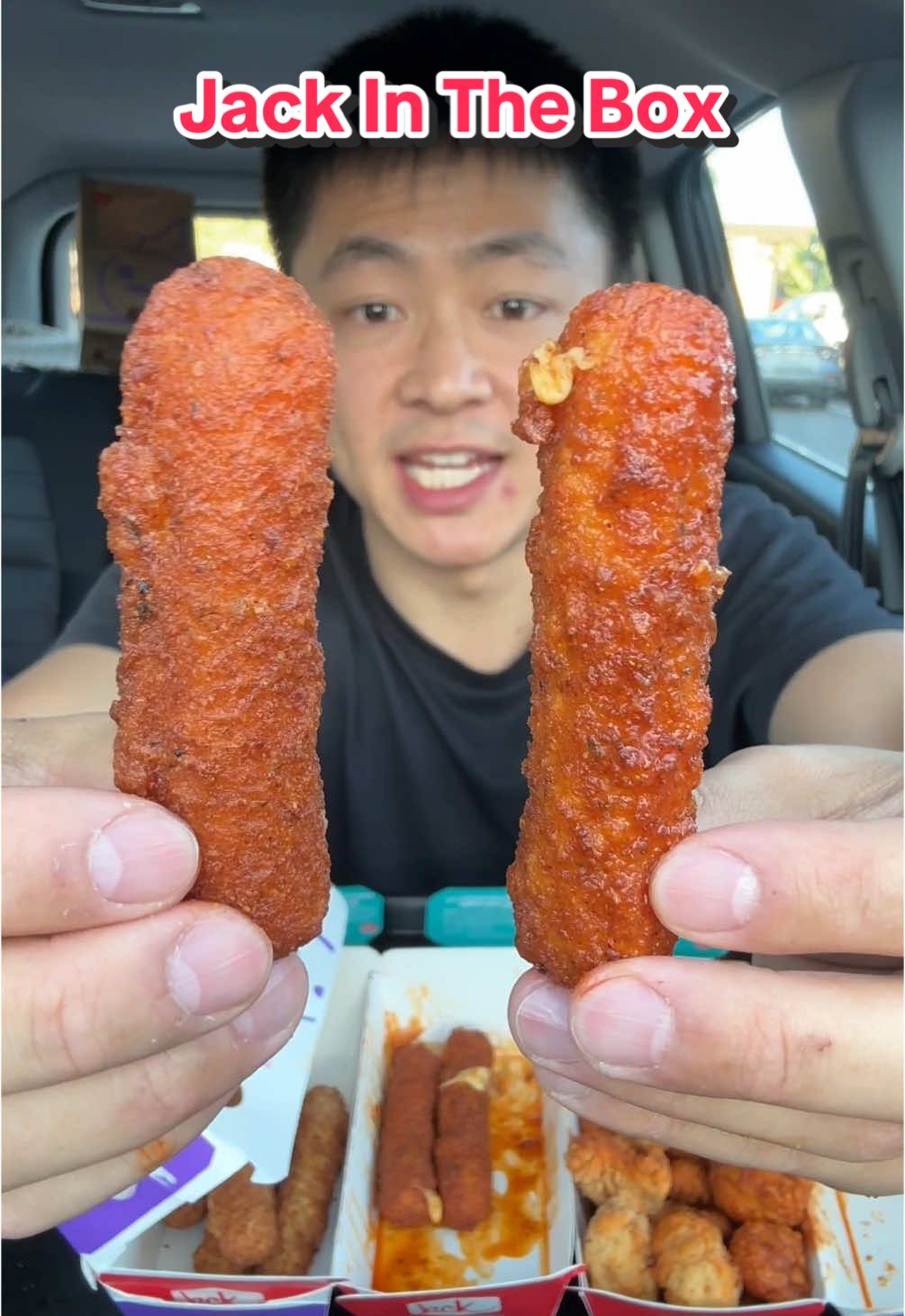 Trying @Jack in the Box NEW Menu Items 🔥 #fokd #Foodie #foodreview #fastfood #mukbang #asmr #tastetest #fyp #mozzarella #cheese #chicken #spicy #eating 