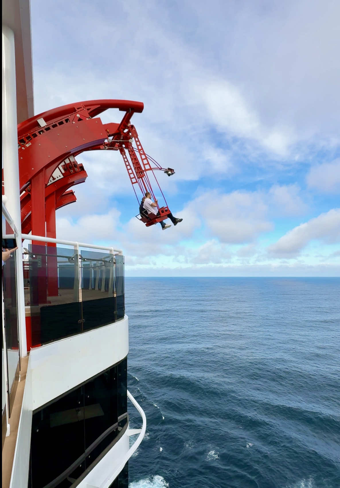 The ONLY over-water swing at sea in the world!  @MSC Cruises Official #mscworldamerica #cliffhanger 