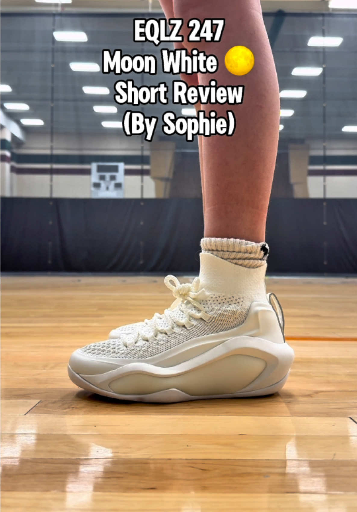EQLZ 247 “Moon White” On Feet & In Hand Looks - Short Review (By Sophie) . If you’ve played in the EQLZ 247, what are your thoughts on them? . @EQLZ  . #eqlz247 #eqlz #sneakertok #basketballshoes #sneakerreview #sneakrtweakr