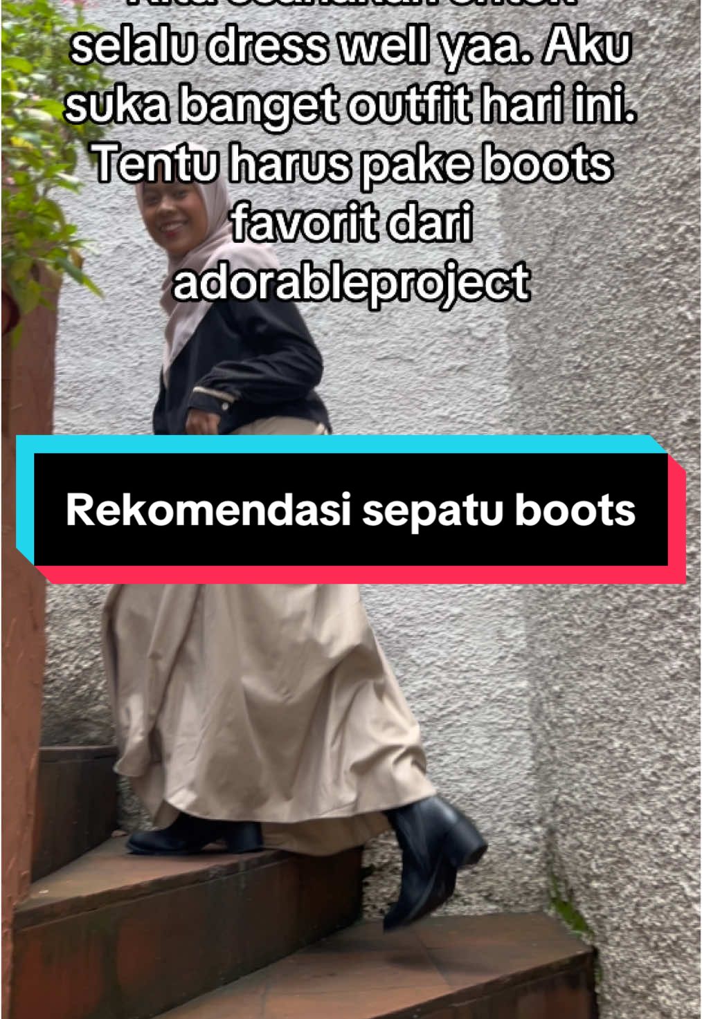 Kita usahakan untuk selalu dress well yaa. Aku suka banget outfit hari ini. Tentu harus pake boots favorit dari adorableproject #outfit #outfitideas #creatorsearchinsights #wibgajian #lebaranekstrasale #boots #sepatuboots #bootswanita 