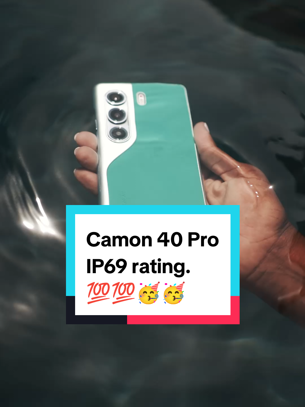 Luxury that can take the plunge.  #Camon40 #ip69waterproof #tecnocamon40kenya #TECNOKE