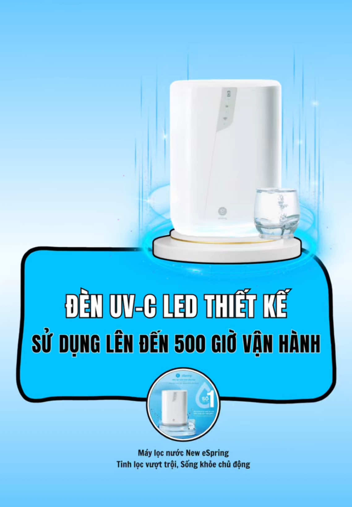 Đèn UV-C LED máy lọc nước Amway vận hành trên 10 năm #eSpringAmway #MayLocNuocTotNhat #TopMaylocnuoc #Amway #MayLocNuoc 