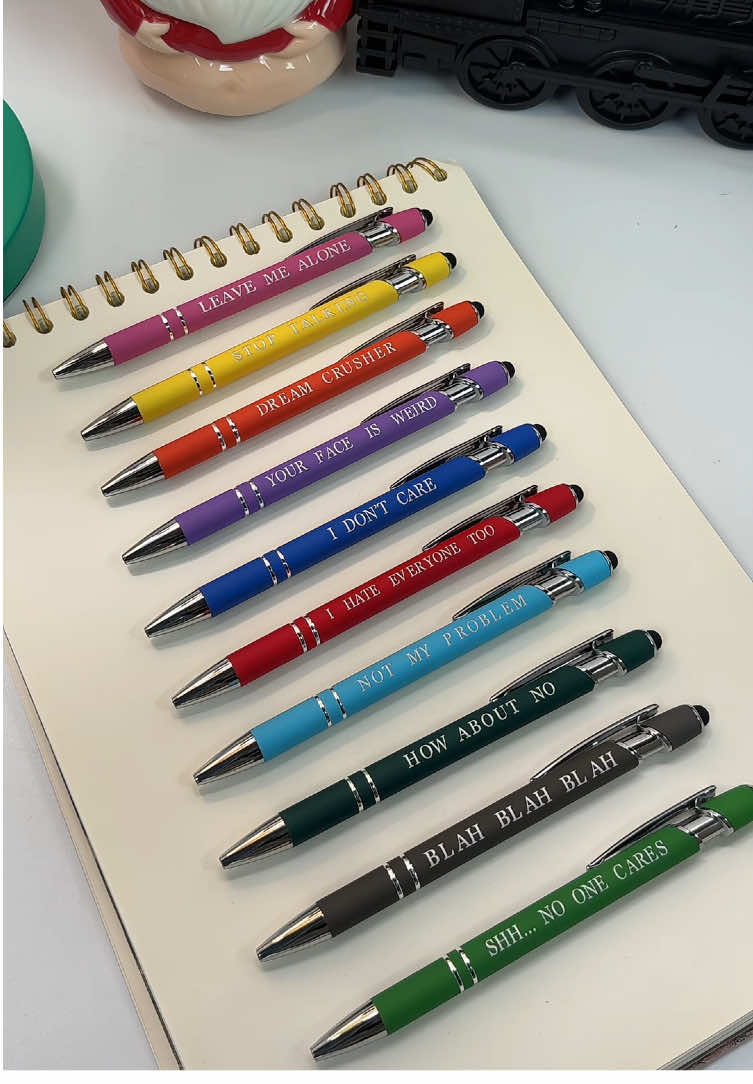 Unleash your inner rebel with these Antisocial Ballpoint Pens—because not every message needs a reply. This set of ten sleek, smooth-writing pens is perfect for making bold statements without saying a word. Whether you’re journaling, sketching, or signing off, do it with a touch of attitude. Grab yours now and let your words do the talking! #StationeryAddict #AestheticPens #tiktokshopcreatorpicks 