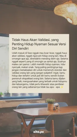 Paham kan sekarang? Jadilah diri sendiri dan tidak perlu haus akan validasi #quotesoftheday #quotestory #pengingat #pengingatdiri #reminder #tidakperluvalidasi #jadidirisendiri #hiduptenang #hidupnyaman #fypシ゚ #fypp #fyp #soundviral #masukberanda 